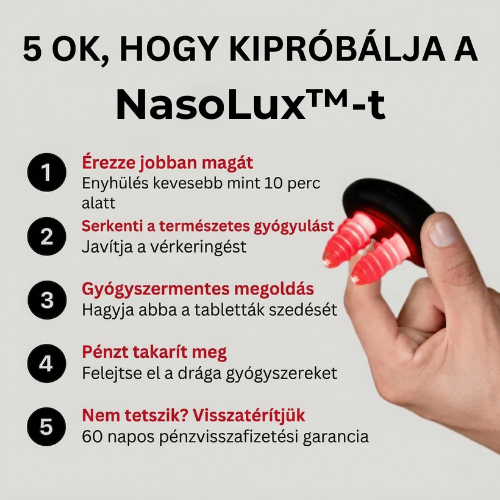 NasoLux™ – Azonnali Orrdugulás és Arcüreg Nyomás Enyhítő Eszköz